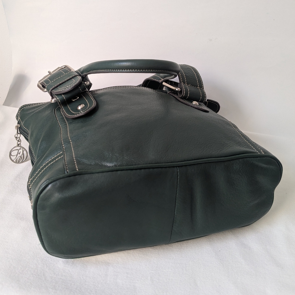 Franco Sarto Sophisticated Dark Green Leather Tote Shoulder Bag For everyday use - Picture 5 of 12